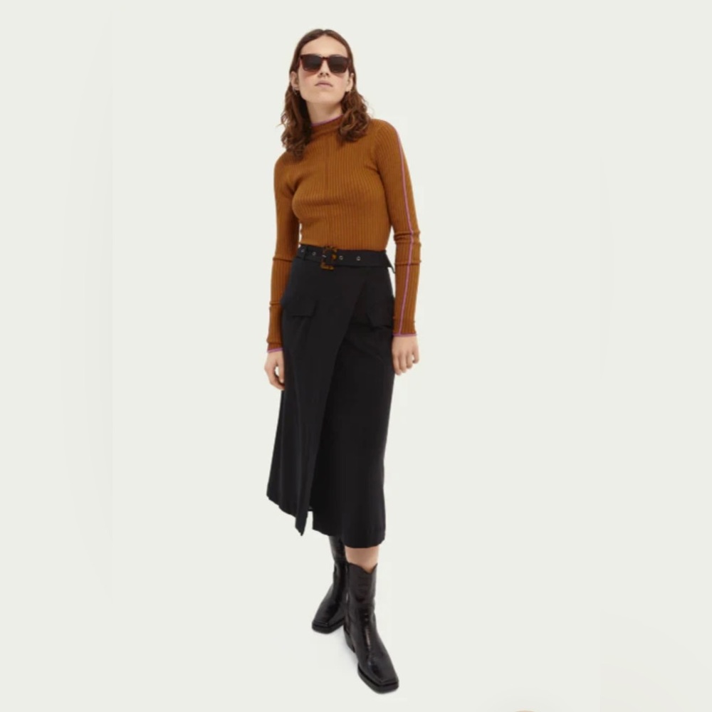 Scotch & Soda Navy Blue Skirt, NWT, High Waisted, Belted with front pockets